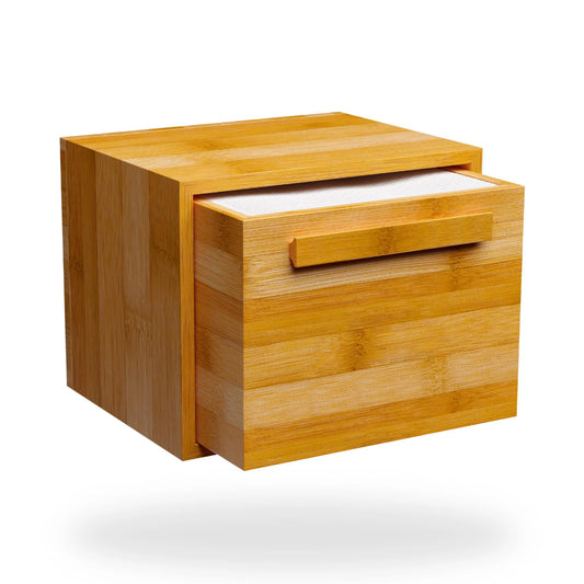 Wholesale New Arrival Bamboo Box with Drawer,Fack Towel,Disposable Makeup Remover Dry Wipes,Bamboo Container Drawer